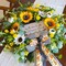 24-Inch Handmade Spring & Summer Wreath – Sunflowers, Daisies, Greenery, Welcome Sign & Bow for Front Door, Porch, Home Decor & Gifts